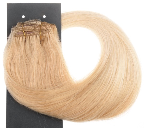 #20T60 Jordgubbsblond & Blond - Classic Dip Dye äkta löshår remy clip-on